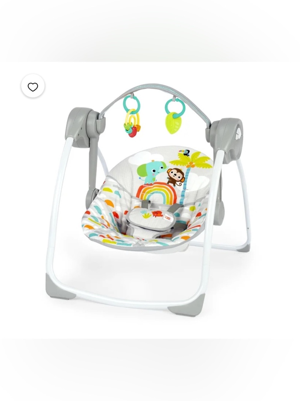 Bright Starts Playful Paradise Portable Compact Baby Swing with Toys, Unisex NWT